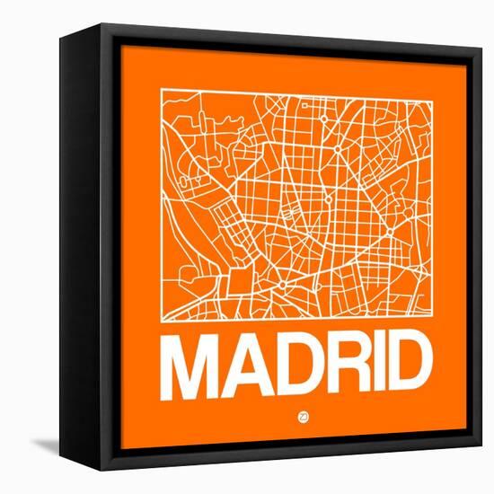 Orange Map of Madrid-NaxArt-Framed Stretched Canvas