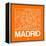 Orange Map of Madrid-NaxArt-Framed Stretched Canvas