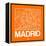 Orange Map of Madrid-NaxArt-Framed Stretched Canvas