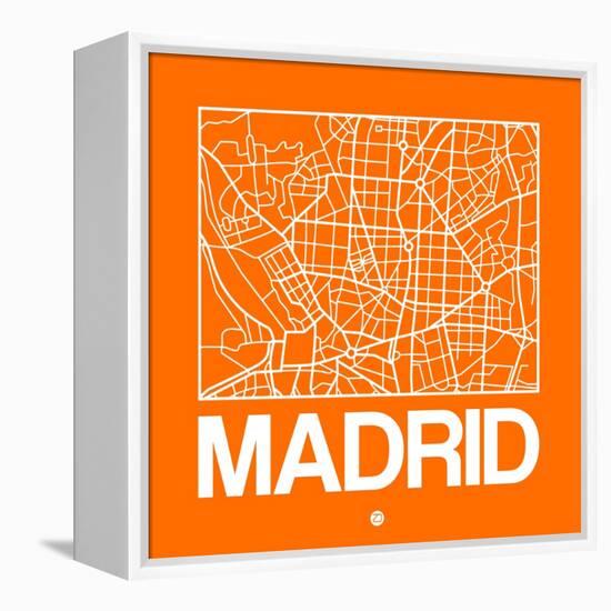 Orange Map of Madrid-NaxArt-Framed Stretched Canvas