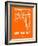 Orange Map of Melbourne-NaxArt-Framed Art Print