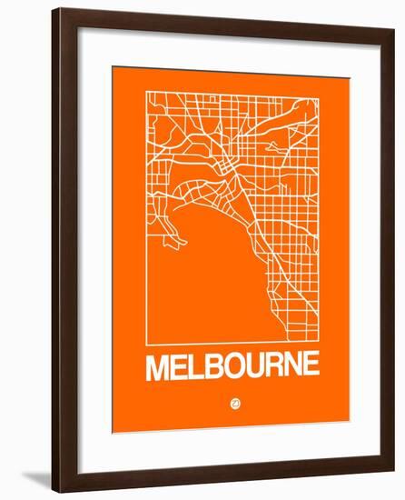 Orange Map of Melbourne-NaxArt-Framed Art Print