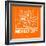 Orange Map of Mexico City-NaxArt-Framed Premium Giclee Print