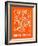 Orange Map of New York-NaxArt-Framed Art Print