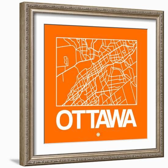 Orange Map of Ottawa-NaxArt-Framed Art Print