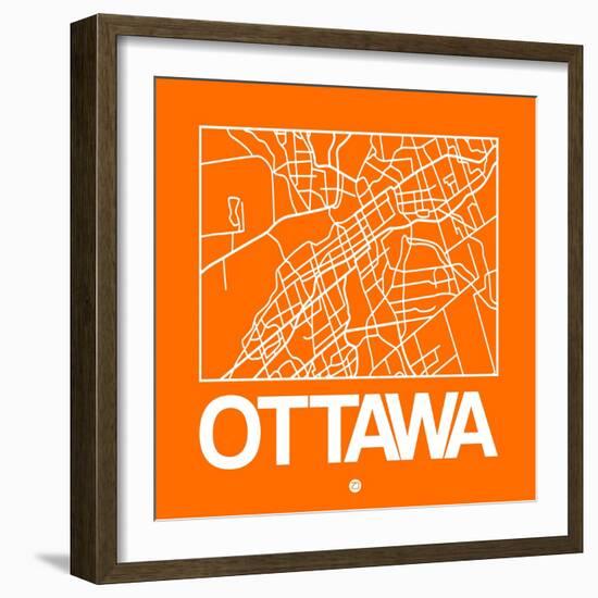 Orange Map of Ottawa-NaxArt-Framed Art Print