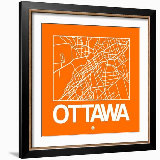 Orange Map of Ottawa-NaxArt-Framed Art Print