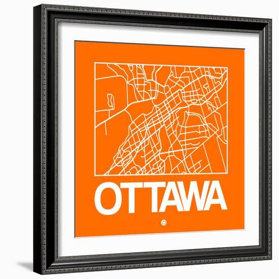 Orange Map of Ottawa-NaxArt-Framed Art Print