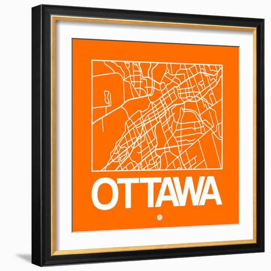 Orange Map of Ottawa-NaxArt-Framed Art Print