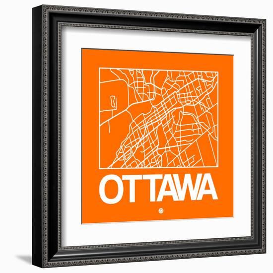 Orange Map of Ottawa-NaxArt-Framed Art Print