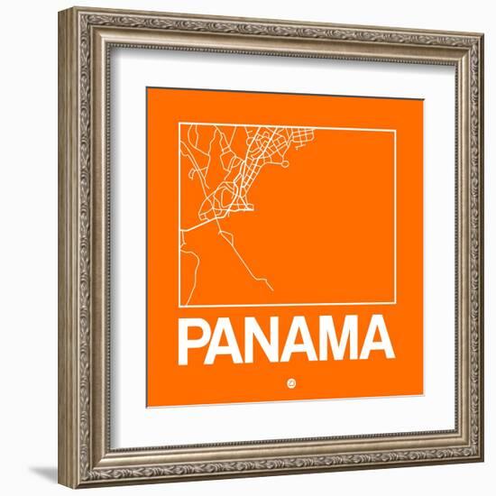 Orange Map of Panama-NaxArt-Framed Art Print