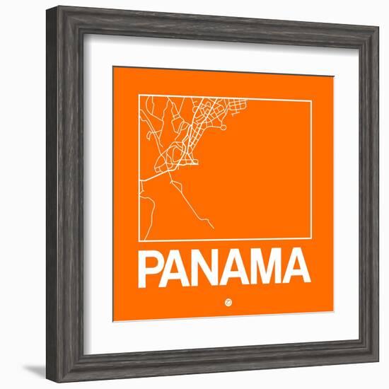 Orange Map of Panama-NaxArt-Framed Art Print