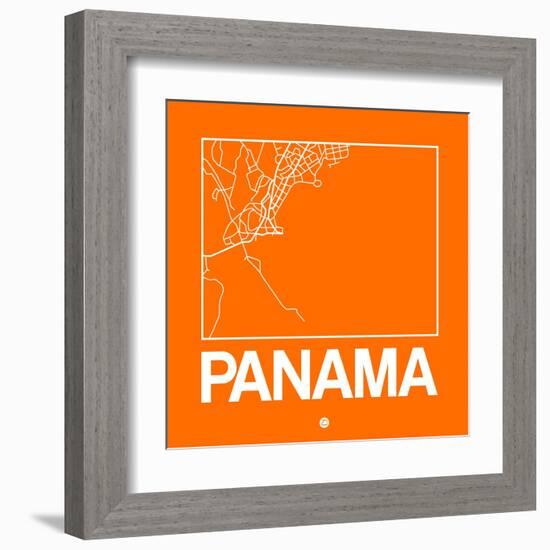 Orange Map of Panama-NaxArt-Framed Art Print