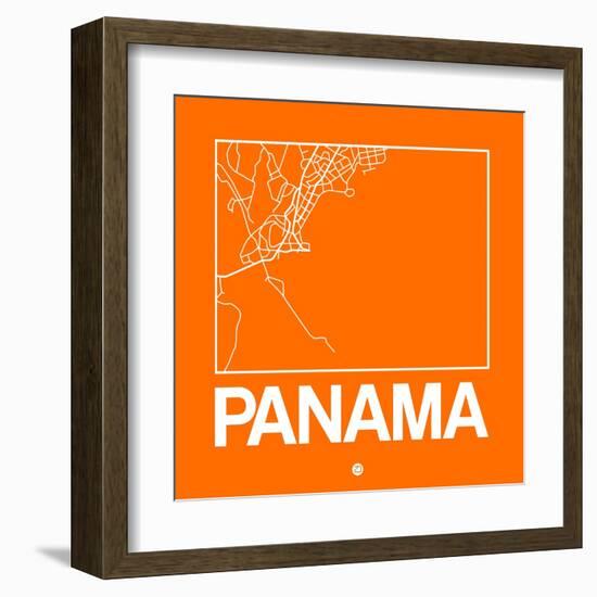 Orange Map of Panama-NaxArt-Framed Art Print