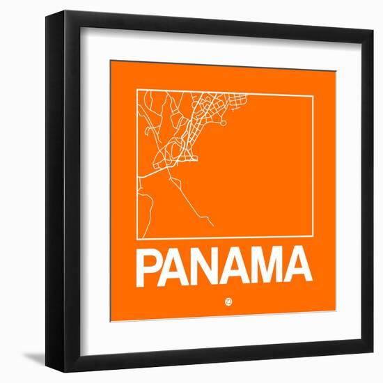 Orange Map of Panama-NaxArt-Framed Art Print