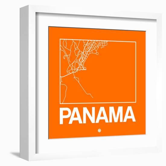 Orange Map of Panama-NaxArt-Framed Art Print