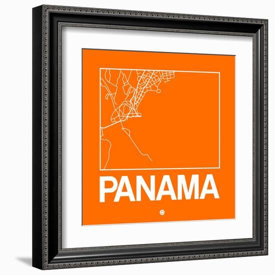 Orange Map of Panama-NaxArt-Framed Art Print