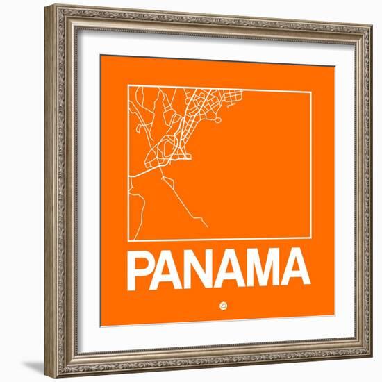 Orange Map of Panama-NaxArt-Framed Premium Giclee Print