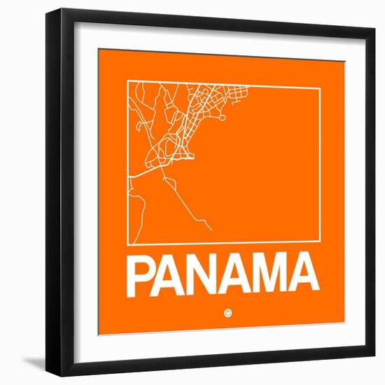 Orange Map of Panama-NaxArt-Framed Premium Giclee Print