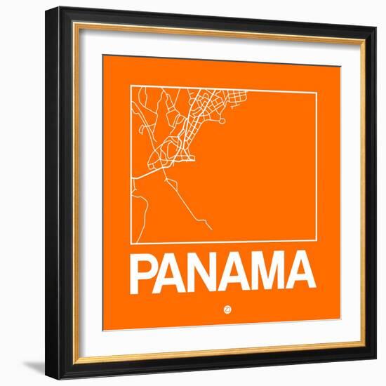 Orange Map of Panama-NaxArt-Framed Premium Giclee Print