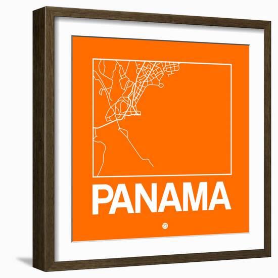 Orange Map of Panama-NaxArt-Framed Art Print