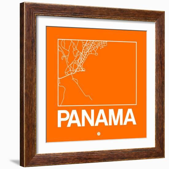 Orange Map of Panama-NaxArt-Framed Art Print