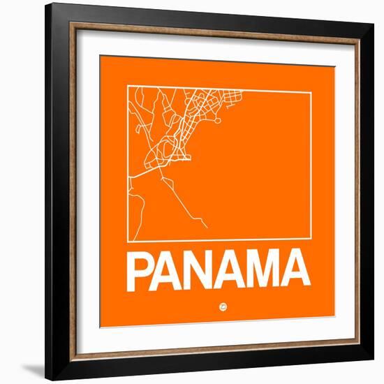 Orange Map of Panama-NaxArt-Framed Art Print