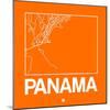 Orange Map of Panama-NaxArt-Mounted Art Print