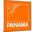 Orange Map of Panama-NaxArt-Mounted Art Print