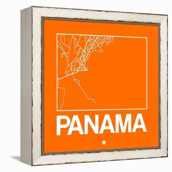 Orange Map of Panama-NaxArt-Framed Stretched Canvas