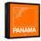 Orange Map of Panama-NaxArt-Framed Stretched Canvas