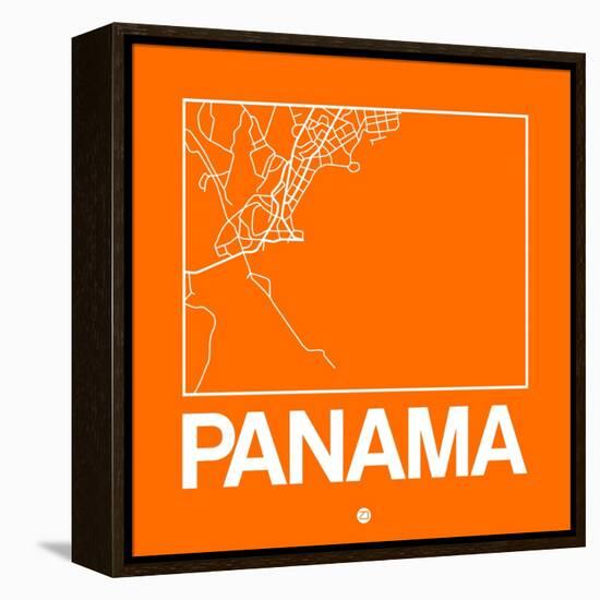 Orange Map of Panama-NaxArt-Framed Stretched Canvas