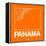 Orange Map of Panama-NaxArt-Framed Stretched Canvas