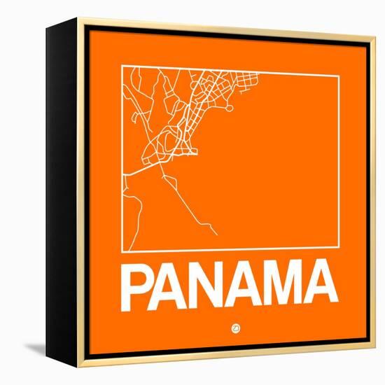 Orange Map of Panama-NaxArt-Framed Stretched Canvas