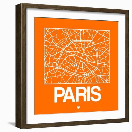 Orange Map of Paris-NaxArt-Framed Art Print