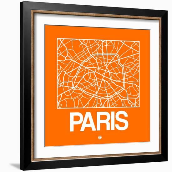 Orange Map of Paris-NaxArt-Framed Art Print