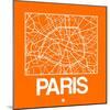 Orange Map of Paris-NaxArt-Mounted Art Print