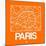 Orange Map of Paris-NaxArt-Mounted Art Print