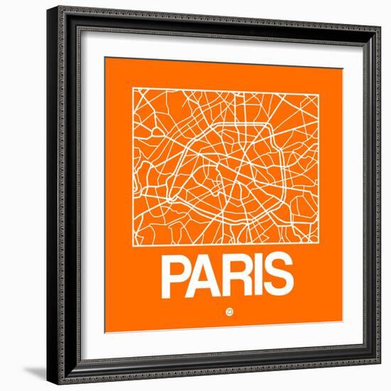 Orange Map of Paris-NaxArt-Framed Art Print