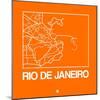 Orange Map of Rio De Janeiro-NaxArt-Mounted Art Print