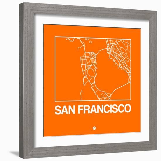 Orange Map of San Francisco-NaxArt-Framed Art Print