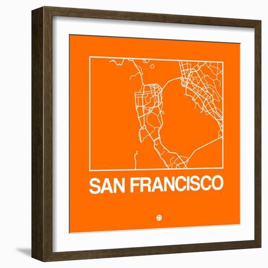 Orange Map of San Francisco-NaxArt-Framed Art Print