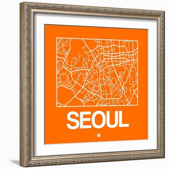 Orange Map of Seoul-NaxArt-Framed Art Print