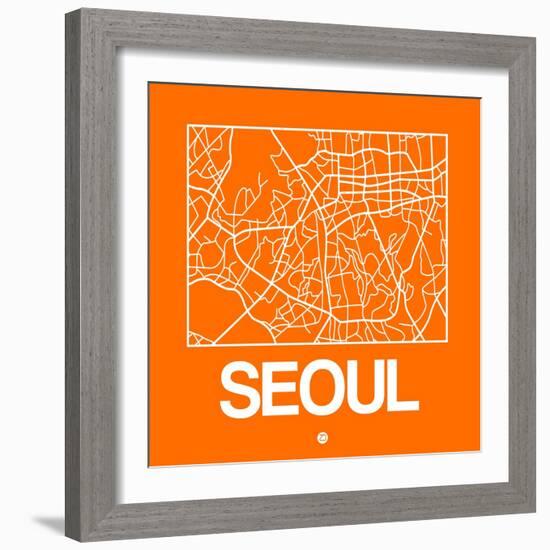 Orange Map of Seoul-NaxArt-Framed Art Print