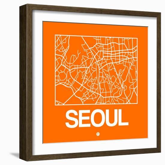 Orange Map of Seoul-NaxArt-Framed Art Print