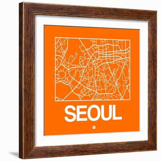 Orange Map of Seoul-NaxArt-Framed Art Print