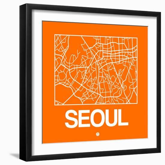 Orange Map of Seoul-NaxArt-Framed Art Print