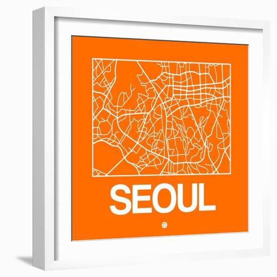 Orange Map of Seoul-NaxArt-Framed Art Print