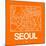Orange Map of Seoul-NaxArt-Mounted Art Print