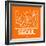 Orange Map of Seoul-NaxArt-Framed Art Print